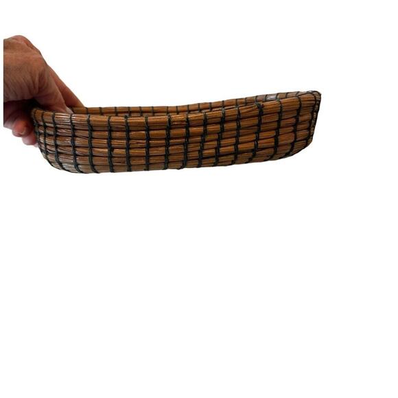 Hand Made And Sewn Pine Needle Basket 9”x5”x2” - Picture 2 of 8